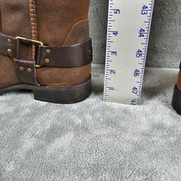 UGG Australia W Dree Boots womens 7.5 suede leather knee high harness - Picture 6 of 12
